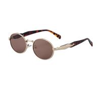 MUTYNE Gafas de sol ovaladas para hombre y mujer, diseño de montura metálica, protección solar retro de doble haz para conducir, UV400 (C6)
