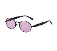 MUTYNE Gafas de sol ovaladas para hombre y mujer, diseño de montura metálica, protección solar retro de doble haz para conducir, UV400 (C3)