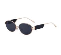 MUTYNE Gafas de sol ovaladas para mujer con patillas metálicas, estilo retro (C1)