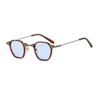 MUTYNE Gafas de sol punk de PC de metal para mujer, gafas de sol vintage de moda para hombre, gafas cuadradas anti UV, Leo Blue