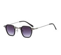 MUTYNE Gafas de sol punk de PC de metal para mujer, gafas de sol vintage de moda para hombre, gafas cuadradas anti UV, negro y morado