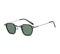 MUTYNE Gafas de sol punk de PC de metal para mujer, gafas de sol vintage de moda para hombre, gafas cuadradas anti UV, color verde