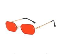 MUTYNE Gafas de sol rectangulares pequeñas de moda con montura metálica para mujer, gafas de sol cuadradas vintage, sombras femeninas UV400, 1, talla única