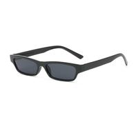 MUTYNE Gafas de sol rectangulares pequeñas y estrechas para mujer, gafas de sol cuadradas y estrechas a la moda, gafas de sol Vintage para hombre, gafas Retro UV400, negro y gris