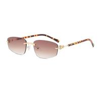 MUTYNE Gafas de sol rectangulares sin montura para hombre y mujer, ligeras, con almohadillas nasales ajustables, diseño de patillas finas, estilo moderno, C2, talla única.