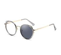 MUTYNE Gafas de sol redondas para mujer, patillas metálicas irregulares, protección UV (C3)