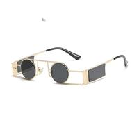 MUTYNE Gafas de sol redondas punk para hombres Gafas de moda Gafas de sol Steampunk Gafas de sol retro para mujeres, G04, talla única