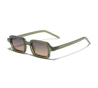 MUTYNE Gafas de sol retro pequeñas rectangulares de gelatina, color verde gelatina, para mujer, con protección UV400, remaches de moda para hombre, estilo punk degradado (verde gelatina).