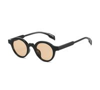 MUTYNE Gafas de sol retro pequeñas y redondas para mujer, con degradado, UV400, estilo punk, para hombre (champán negro)