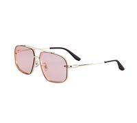MUTYNE Gafas de sol sin montura para hombre y mujer - Patillas metálicas + lentes polarizadas - Gafas vintage (C5)