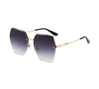 MUTYNE Gafas de sol sin montura para mujer con montura grande y corte de diamante (C1)
