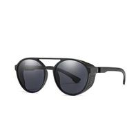 MUTYNE Gafas de sol Steampunk de moda para mujer y hombre, gafas retro, gafas redondas abatibles, gafas vintage steam punk, C3, talla única