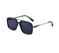 MUTYNE Gafas de sol vintage para hombre - Lentes polarizadas + patillas metálicas - Gafas para exteriores (C1)