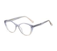 MUTYNE Gafas vintage de ojo de gato con montura de gelatina de color para mujer, lentes transparentes a la moda para hombre y mujer (azul té transparente)