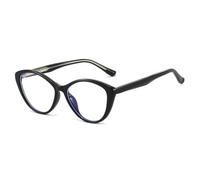 MUTYNE Gafas vintage de ojo de gato con montura de gelatina de color para mujer, lentes transparentes a la moda para hombre y mujer (negro transparente)