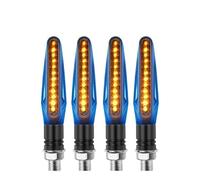 MUTYNE Luces Señal Giro Juego De 4 Luces Intermitentes Para Motocicleta, Ámbar, Universales, 12 V, Carcasa Negra, Azul Y Roja