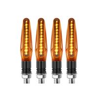 MUTYNE Luces Señal Giro Juego De 4 Luces Intermitentes Para Motocicleta, Ámbar, Universales, 12 V, Carcasa Negra, Azul Y Roja