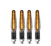 MUTYNE Luces Señal Giro Juego De 4 Luces Intermitentes Para Motocicleta, Ámbar, Universales, 12 V, Carcasa Negra, Azul Y Roja