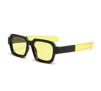 MUTYNE Moda Moda Doble Color Gafas de Sol Cuadradas Mujeres Hombres Vintage Punk Gafas de Sol Naranja Azul Gafas Sombras Uv400, C5, Talla única