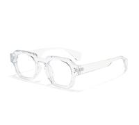 MUTYNE Moda Mujer Gafas de sol cuadradas Remaches vintage Decoración Hombres Punk Lente transparente Marco Sombras UV400,Transparent clear,Un tamaño