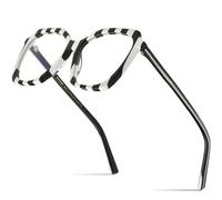 MUTYNE Montura de gafas de acetato multicolor Gafas de ojo de gato para mujer Gafas de ojo de gato, Negro Blanco, Talla única