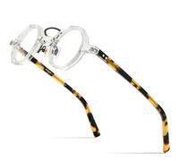 MUTYNE Montura de gafas de acetato para hombre, gafas redondas Retro Vintage, gafas, transparente, talla única