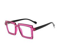 MUTYNE Retro Fluorescencia Color Cuadrado Mujer Gafas Marco Moda Luz Clara Gafas Hombres Marco,C2,Un tamaño