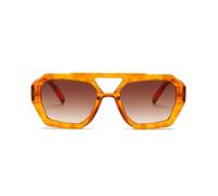 MUTYNE Sexy Ladies Vintage Square Double Bridge Gafas de sol Mujeres para hombres Gafas de sol de lujo, Té naranja
