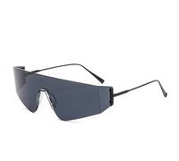 MUTYNE Trend One Piece Gafas De Sol Sin Montura Mujeres Hombres Gafas De Sol De Gran Tamaño Gafas De Sol para Hombres Gafas UV400,Negro Negro