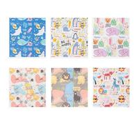 MUU 6 paños de cocina suecos para cocina, paños de esponja reutilizables y súper absorbentes, paños de cocina seguros para alimentos con estampados de animales para limpiar platos