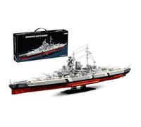 muuchuu Bismarck - Kit de construcción de acorazado para adultos, 1:300, modelo de buque de guerra militar, gran técnica alemana WWII, regalo para niños y niñas, decoración de coleccionistas