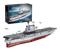 muuchuu Juego de construcción de acorazado militar para adultos, USS CV-6 Enterprise modelo de buque de guerra, soporte de exposición, gran barco WW2, regalo para niños, niñas, coleccionistas