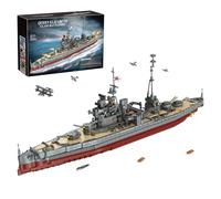 muuchuu Kit de construcción de modelo de barco de guerra militar, juego de piezas para adultos, portaaviones clase Queen Elizabeth, modelo de construcción técnica de barco de guerra para niños y niñas
