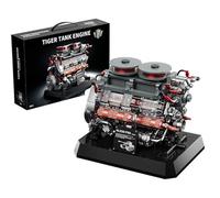muuchuu Technik Tiger Panzer Motor Juguete de Construcción, Motor Funcional de Vehículos Militares para Construir para Adultos, Set de Proyectos Mecánicos Eléctricos para Hobbies, Regalos para Niños