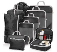 MUUKAIII Organizador Maleta,10 en 1 Set de Organizador de Equipaje,Compresión Packing Cubes Bolsas de Ropa para Mochila y Maleta de Viaje,Bolsas Organizadoras Viaje para Ropa Interior,Bolsa Zapato