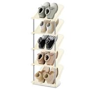 MUUKAIII Zapatero 5 Niveles, Zapatero DIY, Zapatero Estrecho, Zapatero, Transparente, Apilable para Ahorrar Espacio, Zapatero para Entrada, Salón, Baño
