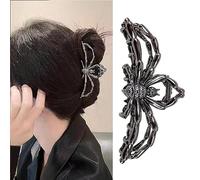 Muumoo Pinza de metal para el pelo, 1 pinza de pelo de araña plomiza, para cabello fino, punk y estilo Y2K, accesorios para el cabello