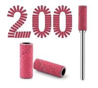 Muuoeou 200 Piezas de Brocas para Uñas, Pequeñas Bandas de Lijado con Broca de Mandril de 3,1 Mm, 180 Mini Bandas de Lijado de Grano Fino, de Uñas