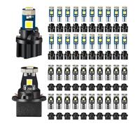 Muuoeou 40 Bombillas LED T5 T10, Luces de Tablero con Casquillo Giratorio, Bombillas LED para Luces Interiores de Coche