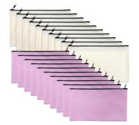 Muuoeou 50 Uds. Bolsa de Lona con Cremallera, Bolsa para Manualidades DIY en, Bolsas de Lona para Maquillaje, Bolsa Multiusos, Bolsa de Aseo para Viajes de Maquillaje