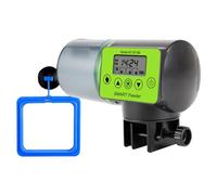 Muuoeou Alimentador AutomáTico Inteligente para Peces + CíRculo de AlimentacióN Dispensador de AlimentacióN AutomáTica para Pecera LCD Indica Temporizador Accesorios para Acuario-A