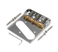 Muuoeou Anillo de de Guitarra TL para de Metal Estilo Puente con Silletas de Latón Compensadas, Lados Planos y Recortados, Color Plateado