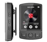 Muuoeou Bluetooth Clip Trasero Deportivo GrabacióN de MP3/MP4 E-Book Despertador FM Compatible con Reproductor MultifuncióN Externo, Sin Memoria