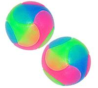 Muuoeou Bolas de Perro iluminadas Bola elástica Intermitente Brillan en la Oscuridad Juguetes interactivos para Mascotas para Cachorros, Gatos y Perros 2 Pulgadas (2 Bolas)