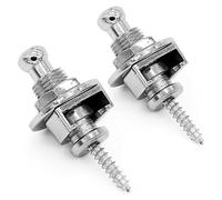 Muuoeou Cerraduras y botones de correa de guitarra superior Cerraduras de correa de rapida de seguridad retenedor de correa Niquel (Paquete de 2)