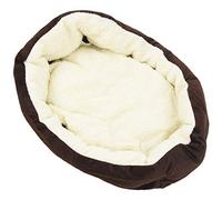 Muuoeou Cesta de Lana de Cordero para Mascota Almohadilla Desmontable de Cama de la casa para el del Perro Tamano del Animal domestico S 46 * 42 * 15cm Color de Cafe