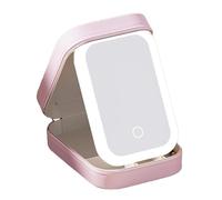 Muuoeou Espejo de Maquillaje Ajustable de Colores LED, Espejo de Maquillaje Ajustable de Brillo de Colores con Luces Rosa