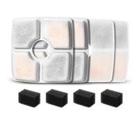 Muuoeou Esponjas de Filtros de Repuesto para Fuente Automática para Mascotas de 84oz/2,5 L, Filtro de Fuente de Agua para Gatos, Filtración Triple, 4 Uds.