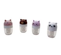 Muuoeou Estuche de Limpieza para Lentes de Contacto, 4 Unidades, Limpiador Manual Portátil con Rotación, Contenedor de Limpieza para Almacenamiento de Pupilas de Belleza