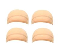 Muuoeou Gorro de Peluca HD Gorro de Media Gorro de Peluca Transparente Gorro de Nailon Fino Fundas para la Cabeza Convenientes Multifuncionales, Color de Piel 4 Piezas